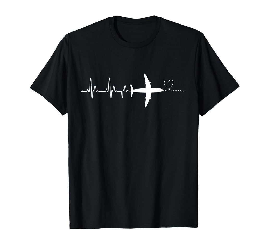 Airplane Pilot Heartbeat Student Pilot T-Shirt - Custom Art Print Unisex - T-Shirt, Sweatshirt, Hoodie