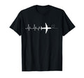 Airplane Pilot Heartbeat Student Pilot T-Shirt - Custom Art Print Unisex - T-Shirt, Sweatshirt, Hoodie