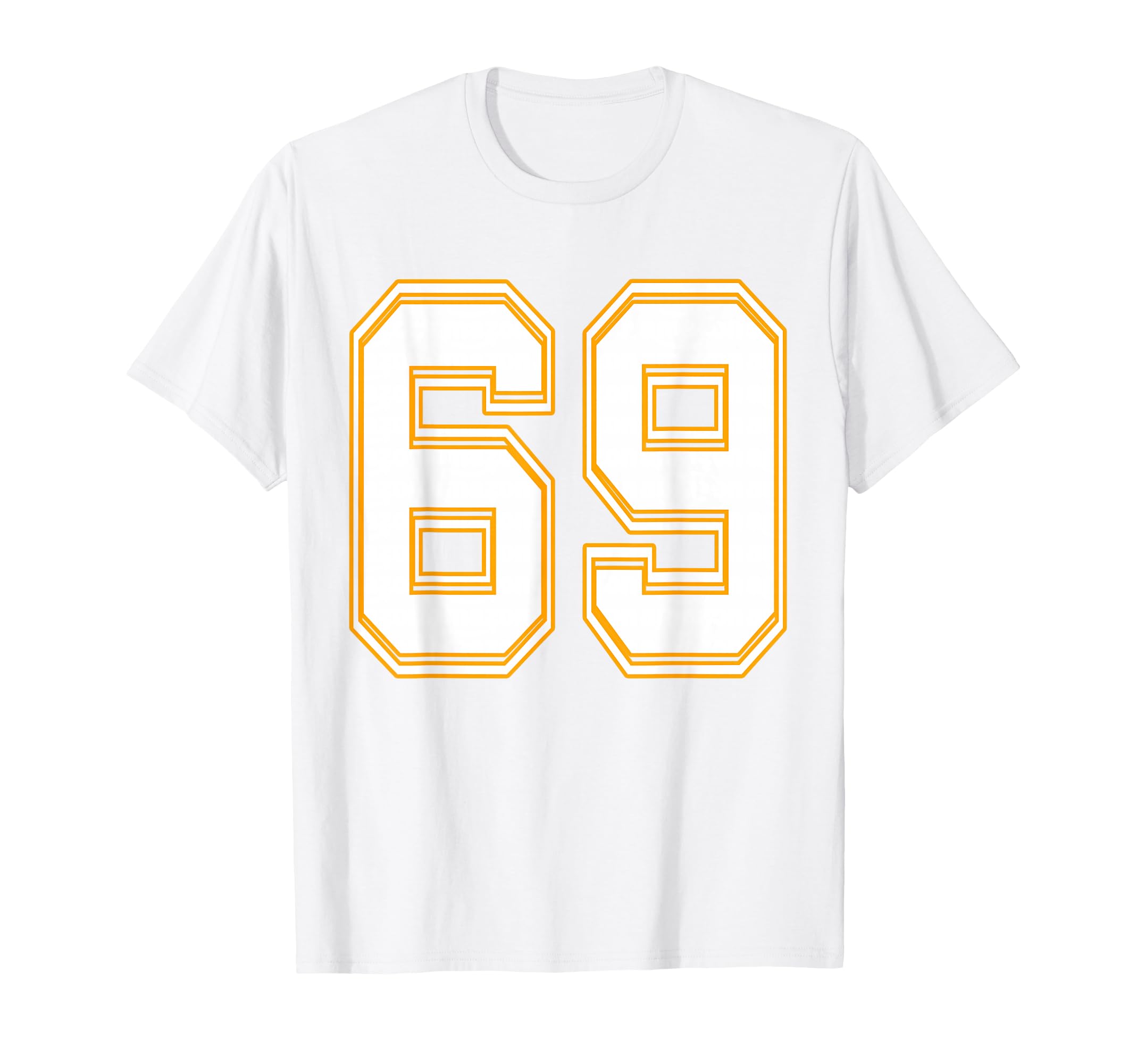 Number 69 Red Yellow White Football T-Shirt - Custom Art Print Men Women - T-Shirt, Sweatshirt, Hoodie