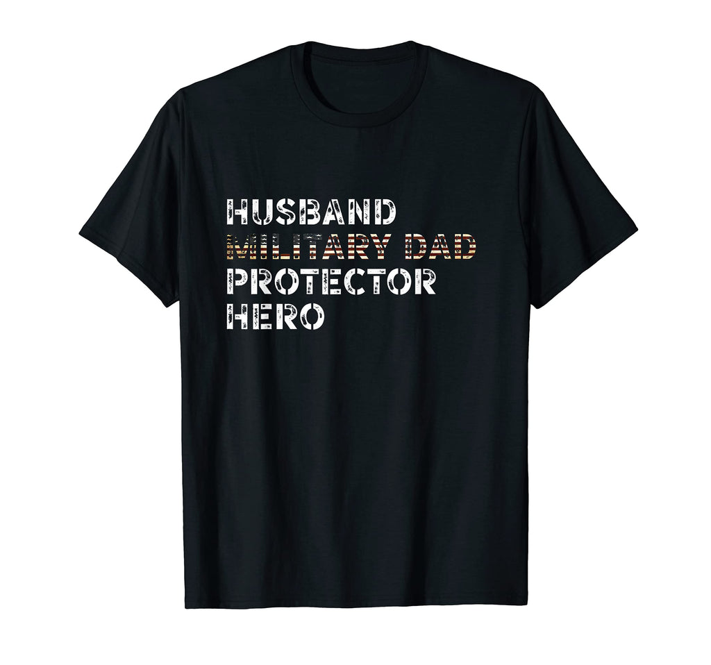 Mens Husband Military Dad Protector Hero T-Shirt - Minimalist Print Unisex - T-Shirt, Sweatshirt, Hoodie