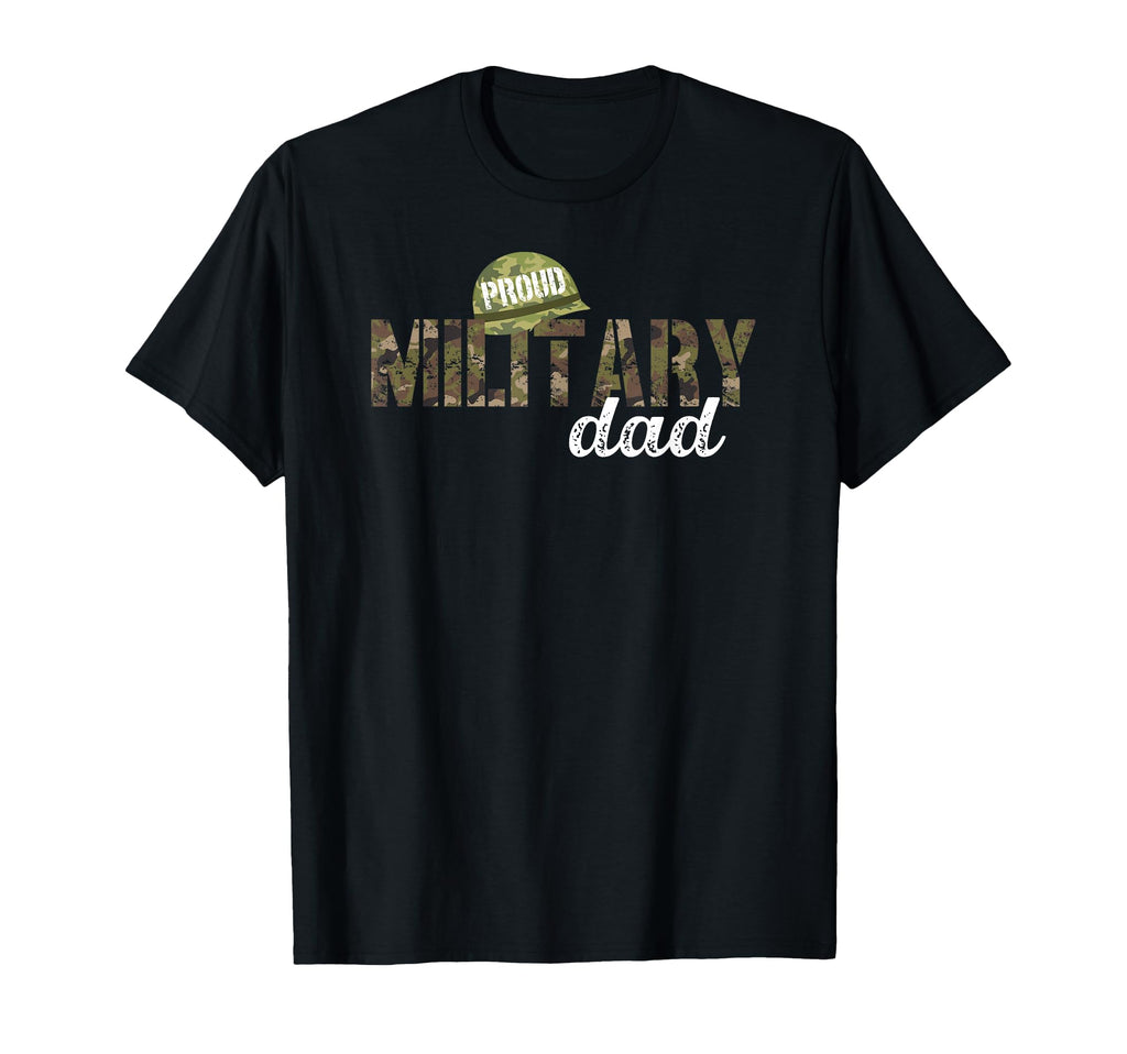 Proud Military Dad Military Father T-Shirt - Minimalist Print Men Women - T-Shirt, Sweatshirt, Hoodie