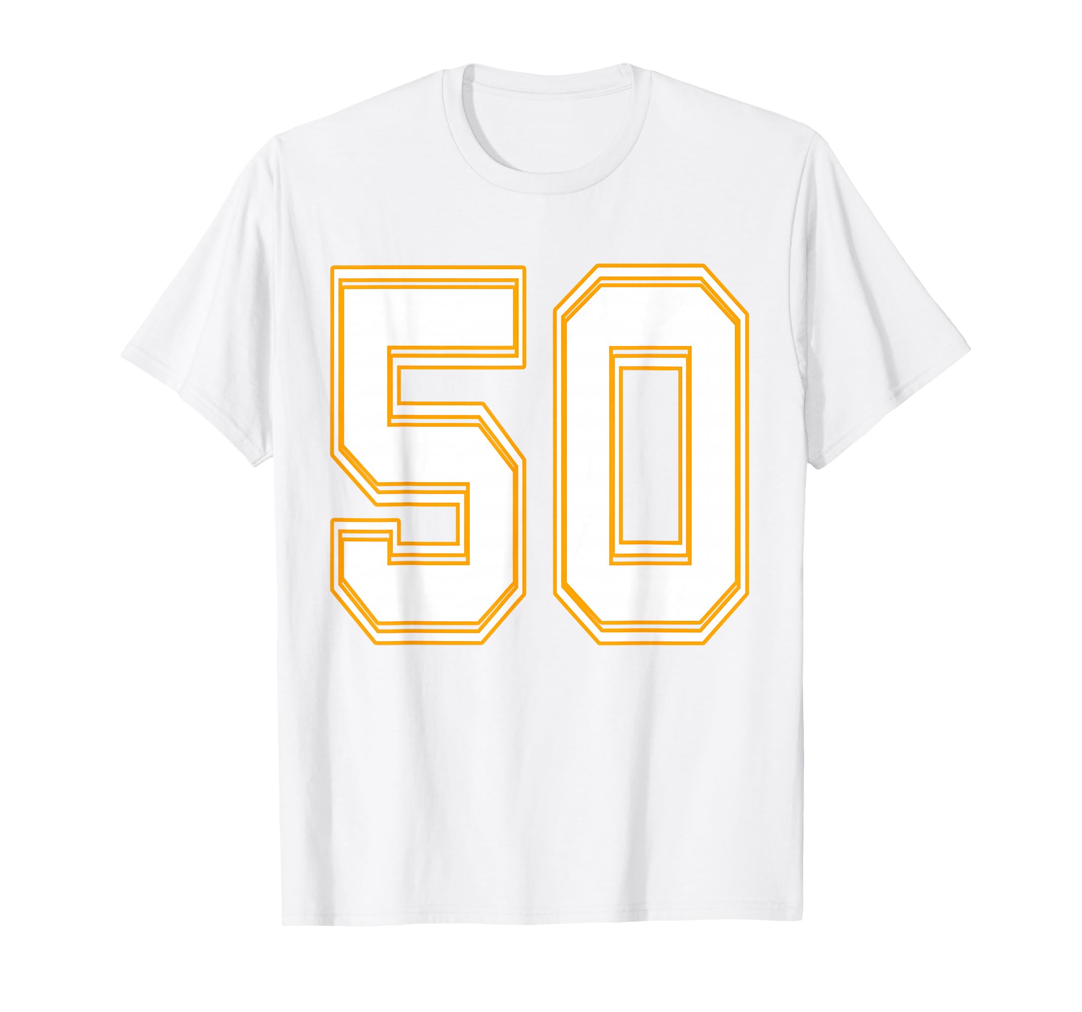 Number 50 Red Yellow White T-Shirt - Casual Everyday Wear for Adults - T-Shirt, Sweatshirt, Hoodie