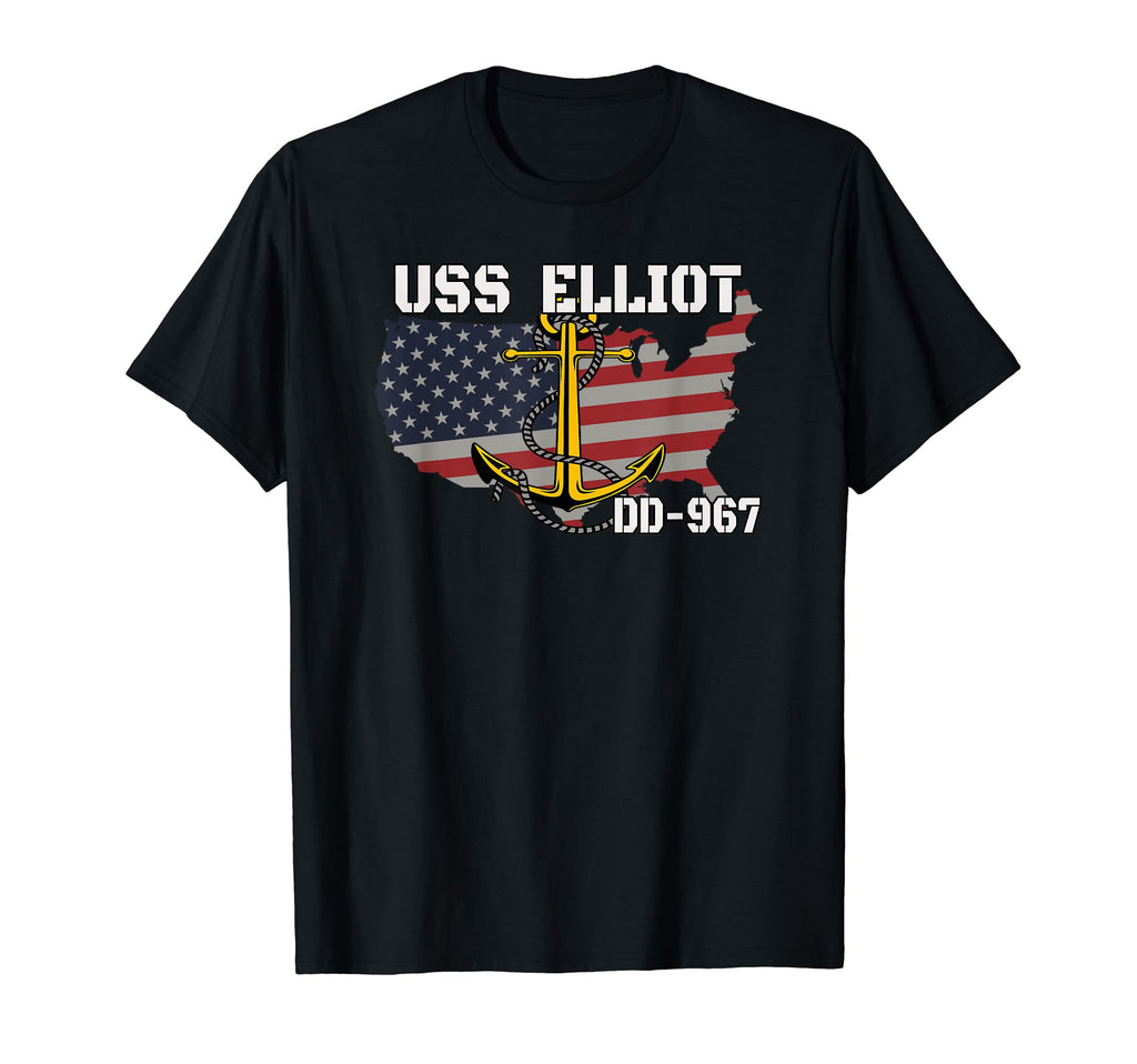 Uss Elliot Dd 967 Warship Veterans Day T-Shirt - Graphic Print for Adults - T-Shirt, Sweatshirt, Hoodie