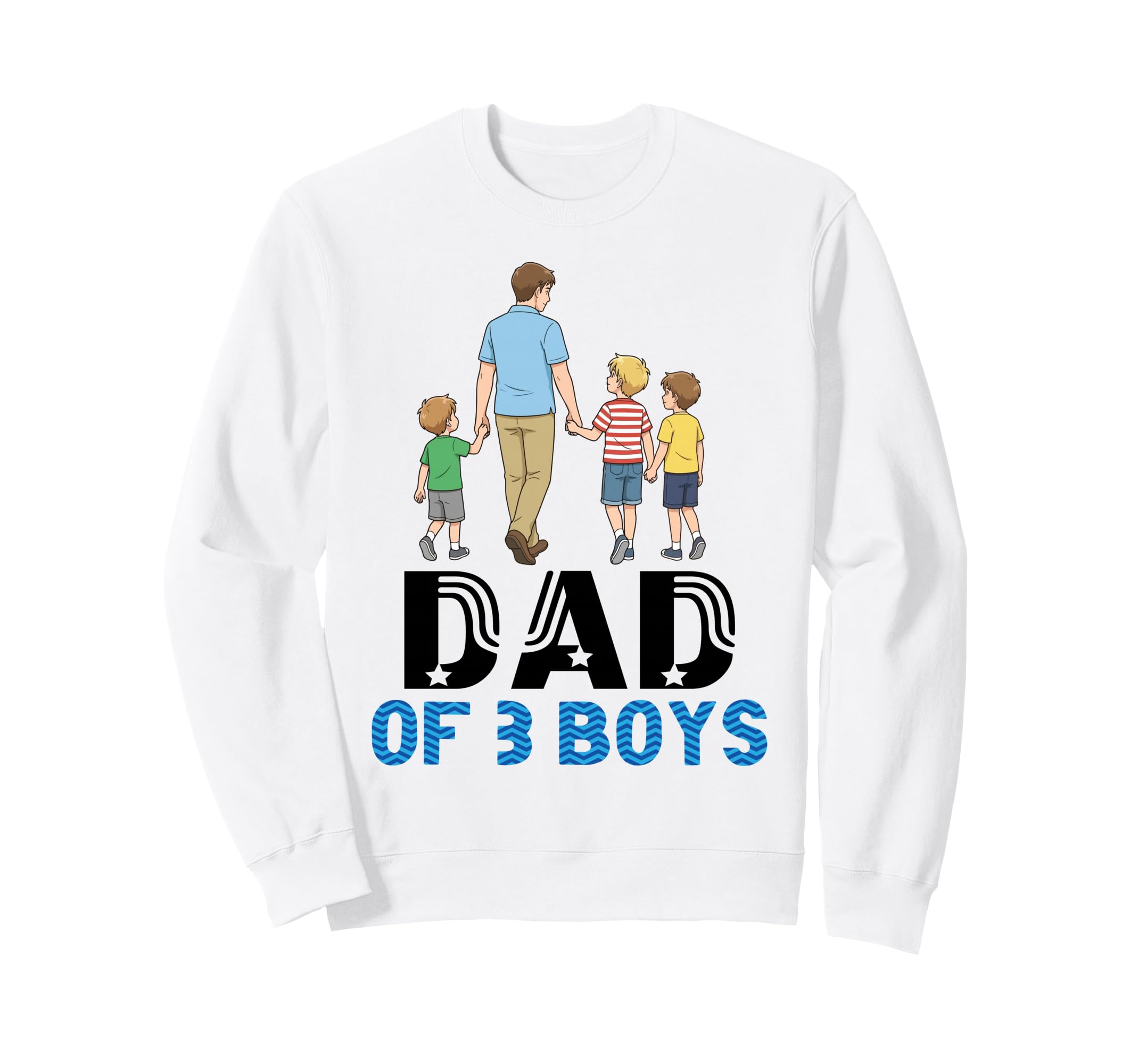 Dad Three Father And Sons Walking Sweatshirt - Minimalist Print Men Women - T-Shirt, Sweatshirt, Hoodie