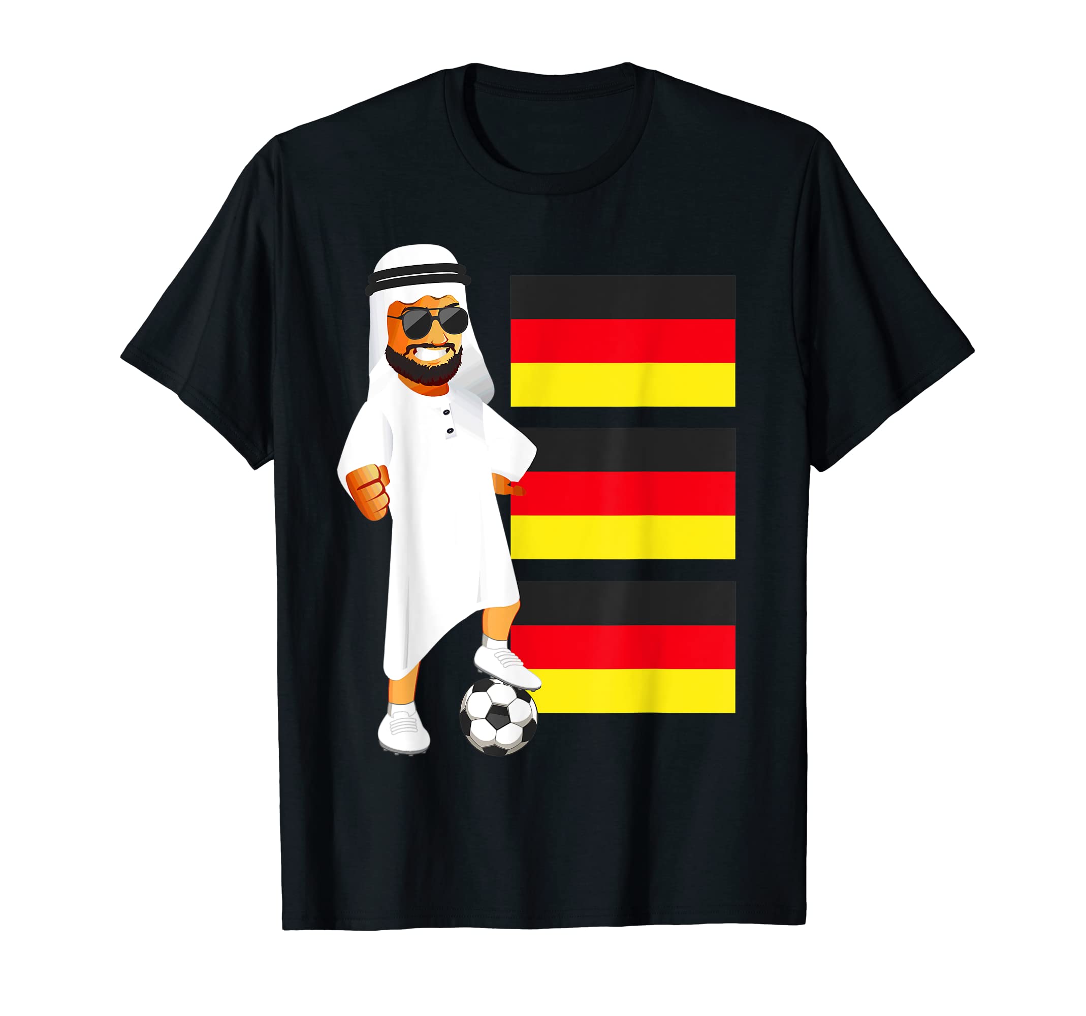 German Sheik Germany Flag Soccer T-Shirt - Fun Novelty Design for Adults - T-Shirt, Sweatshirt, Hoodie