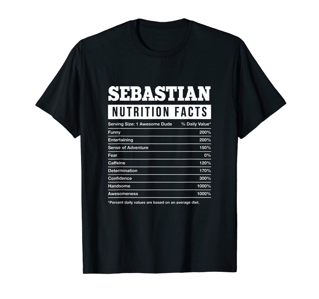 Sebastian Nutrition Facts Funny Name T-Shirt - Unique Graphic for Adults - T-Shirt, Sweatshirt, Hoodie