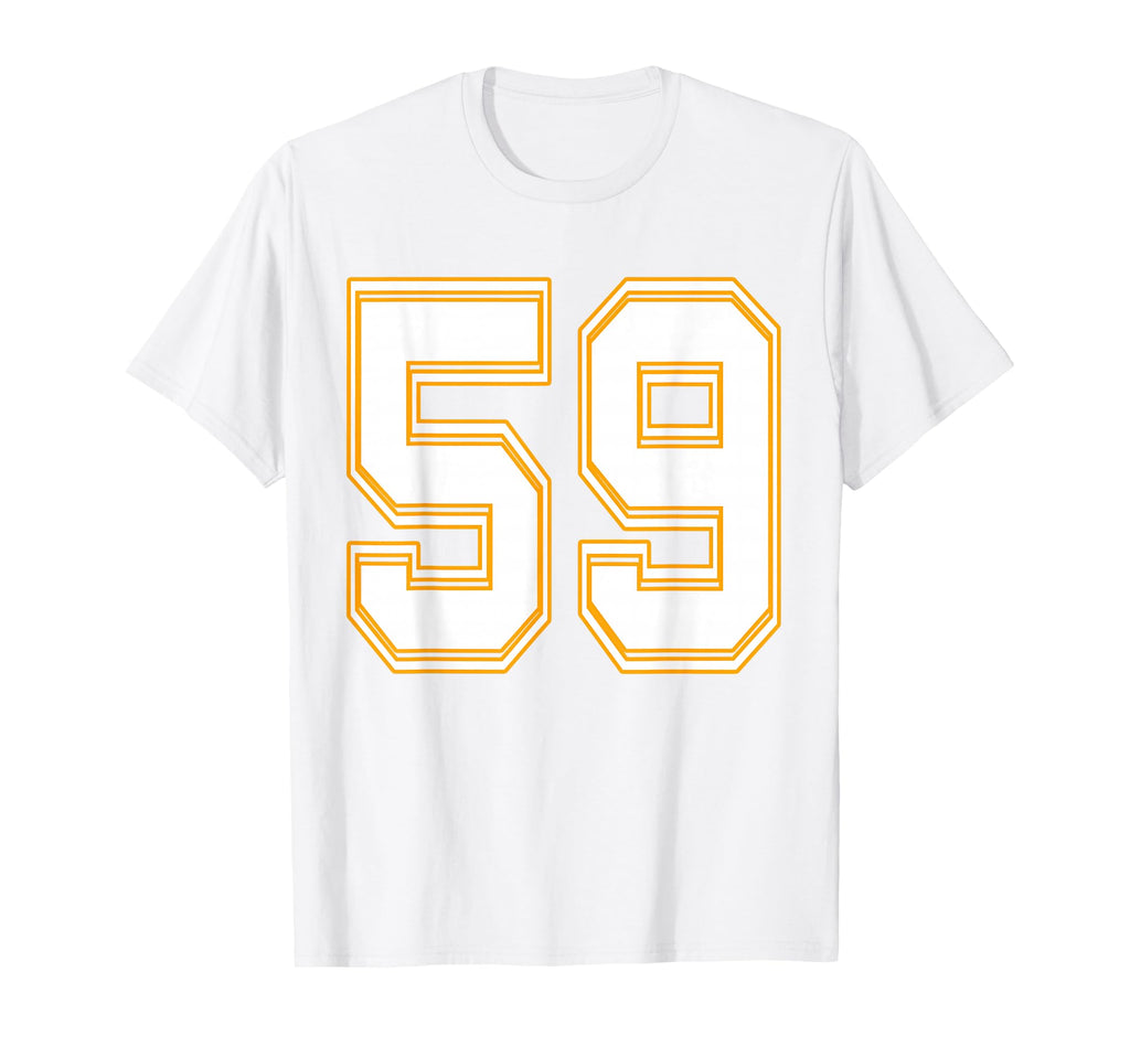 Number 59 Red Yellow White Football T-Shirt - Trendy Graphic Unisex - T-Shirt, Sweatshirt, Hoodie