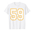 Number 59 Red Yellow White Football T-Shirt - Trendy Graphic Unisex - T-Shirt, Sweatshirt, Hoodie