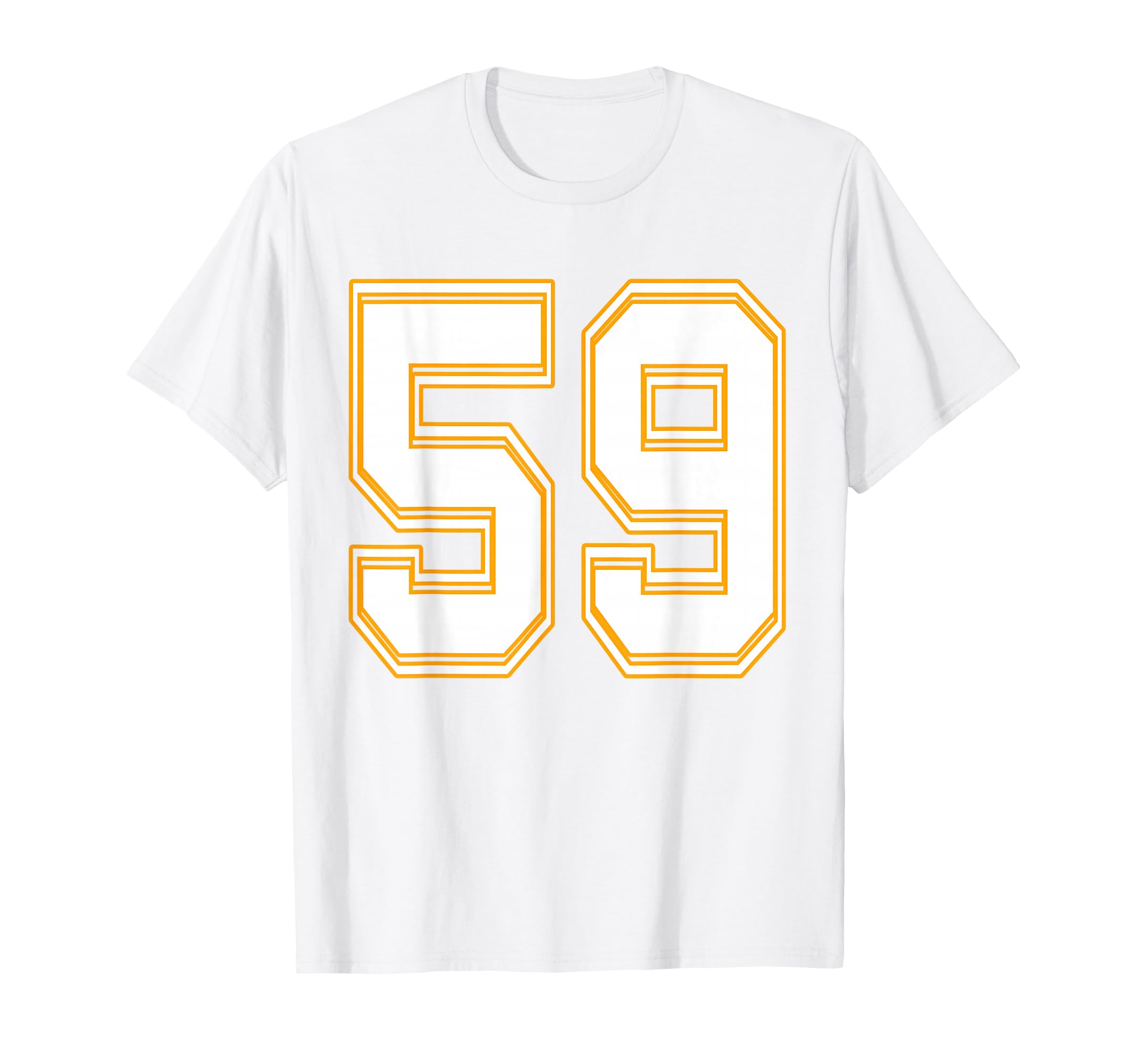 Number 59 Red Yellow White Football T-Shirt - Trendy Graphic Unisex - T-Shirt, Sweatshirt, Hoodie