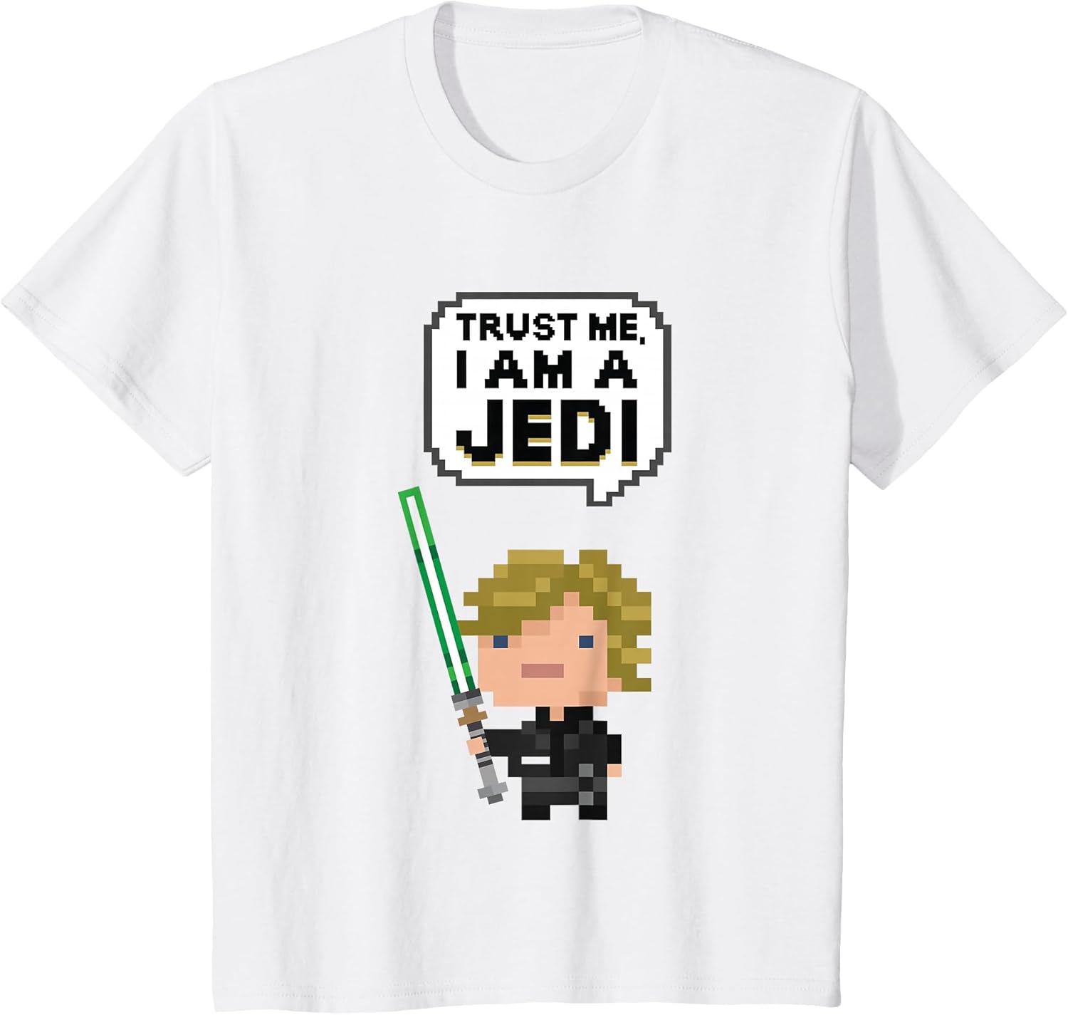 Luke Skywalker Trust Me I Am A Jedi Pixel Art Logo - Adult & Kids T-Shirts, Sweatshirts & Hoodies apparel design preview 1