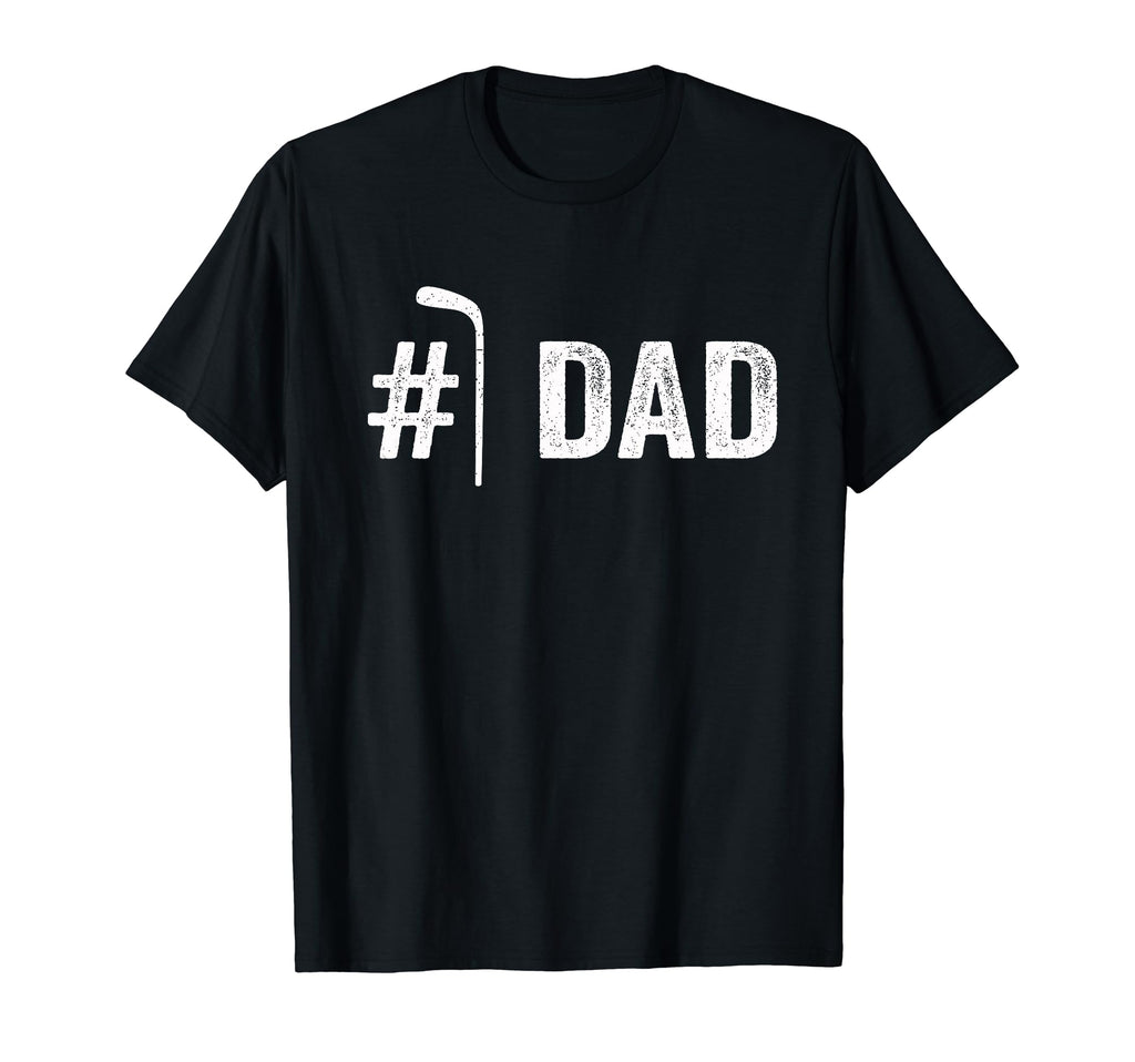 Mens Number One Hockey Dad Fathers Day 1 T-Shirt - Unique Graphic Unisex - T-Shirt, Sweatshirt, Hoodie