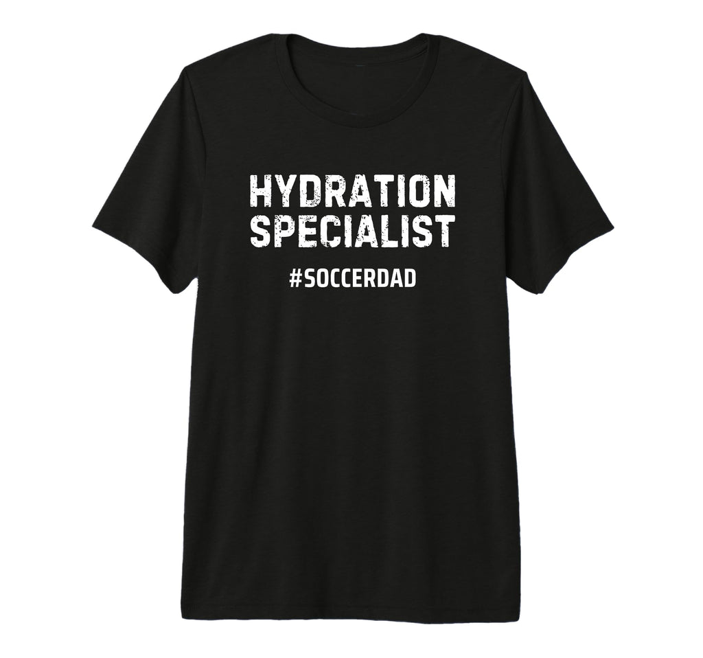 Mens Hydration Specialist Soccer Dad Tri T-Shirt - Minimalist Print Unisex - T-Shirt, Sweatshirt, Hoodie