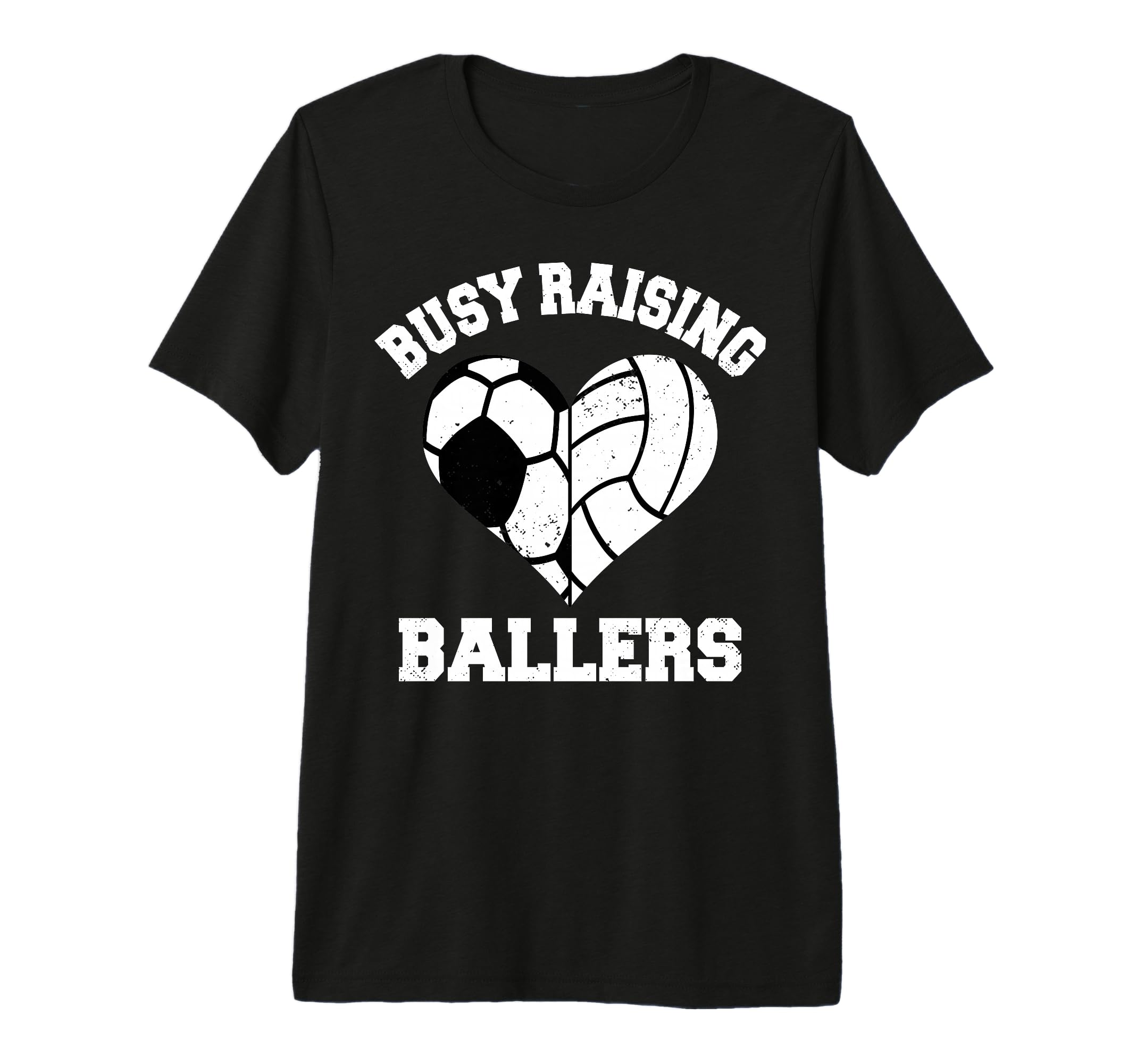Busy Raising Ballers Soccer Volleyball T-Shirt - Graphic Print Unisex - T-Shirt, Sweatshirt, Hoodie