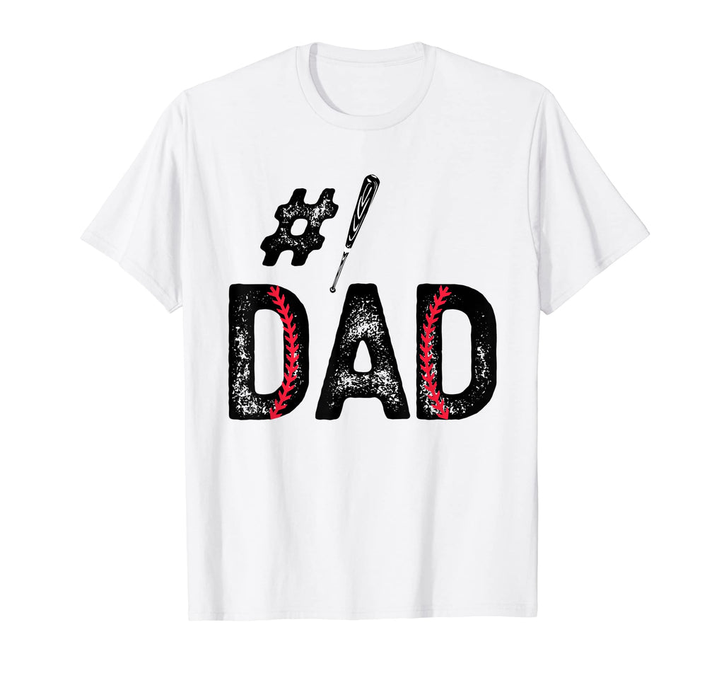 Baseball Dad Number One 1 Father T-Shirt - Custom Art Print Men Women - T-Shirt, Sweatshirt, Hoodie