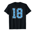 Blue Soccer Pattern Number 18 Jersey T-Shirt - Novelty Apparel for Adults - T-Shirt, Sweatshirt, Hoodie