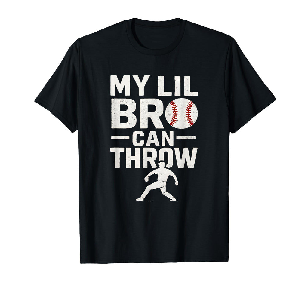 My Lil Bro Can Throw Baseball T-Shirt - Minimalist Print for Adults - T-Shirt, Sweatshirt, Hoodie
