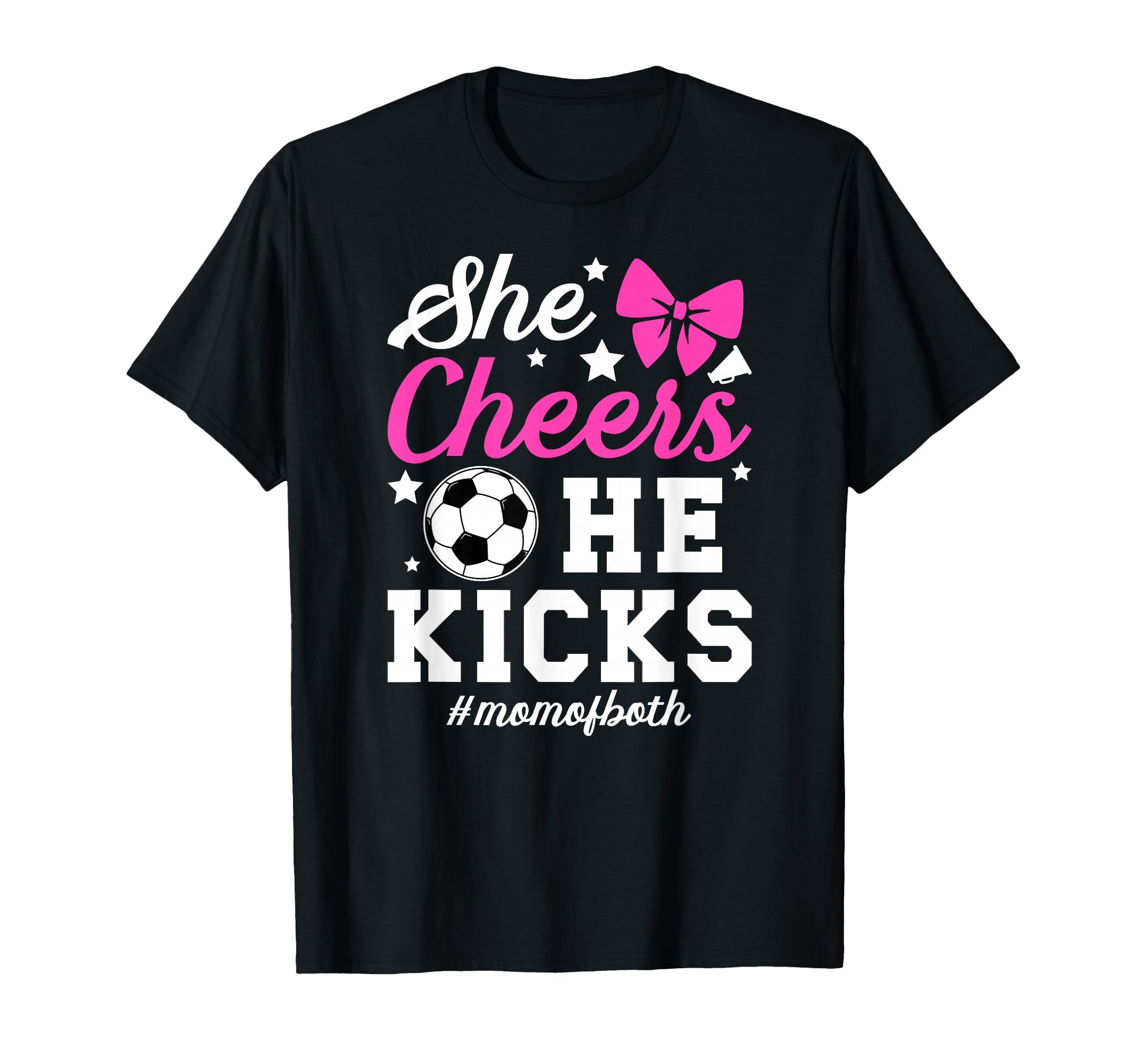 She Cheers He Kicks Mom Both Cheer T-Shirt - Custom Art Print Men Women - T-Shirt, Sweatshirt, Hoodie