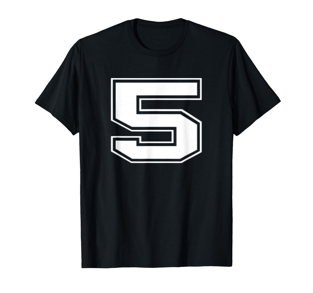 Number 5 Baseball Football Soccer T-Shirt - Custom Art Print Men Women - T-Shirt, Sweatshirt, Hoodie