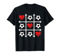 Soccer Valentine Heart Tic Tac Toe T-Shirt - Minimalist Print Men Women - T-Shirt, Sweatshirt, Hoodie