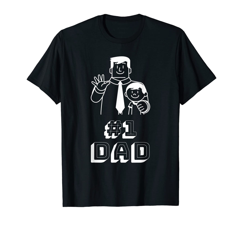 Number 1 Dad World Funny Fathers Day T-Shirt - Graphic Print for Adults - T-Shirt, Sweatshirt, Hoodie