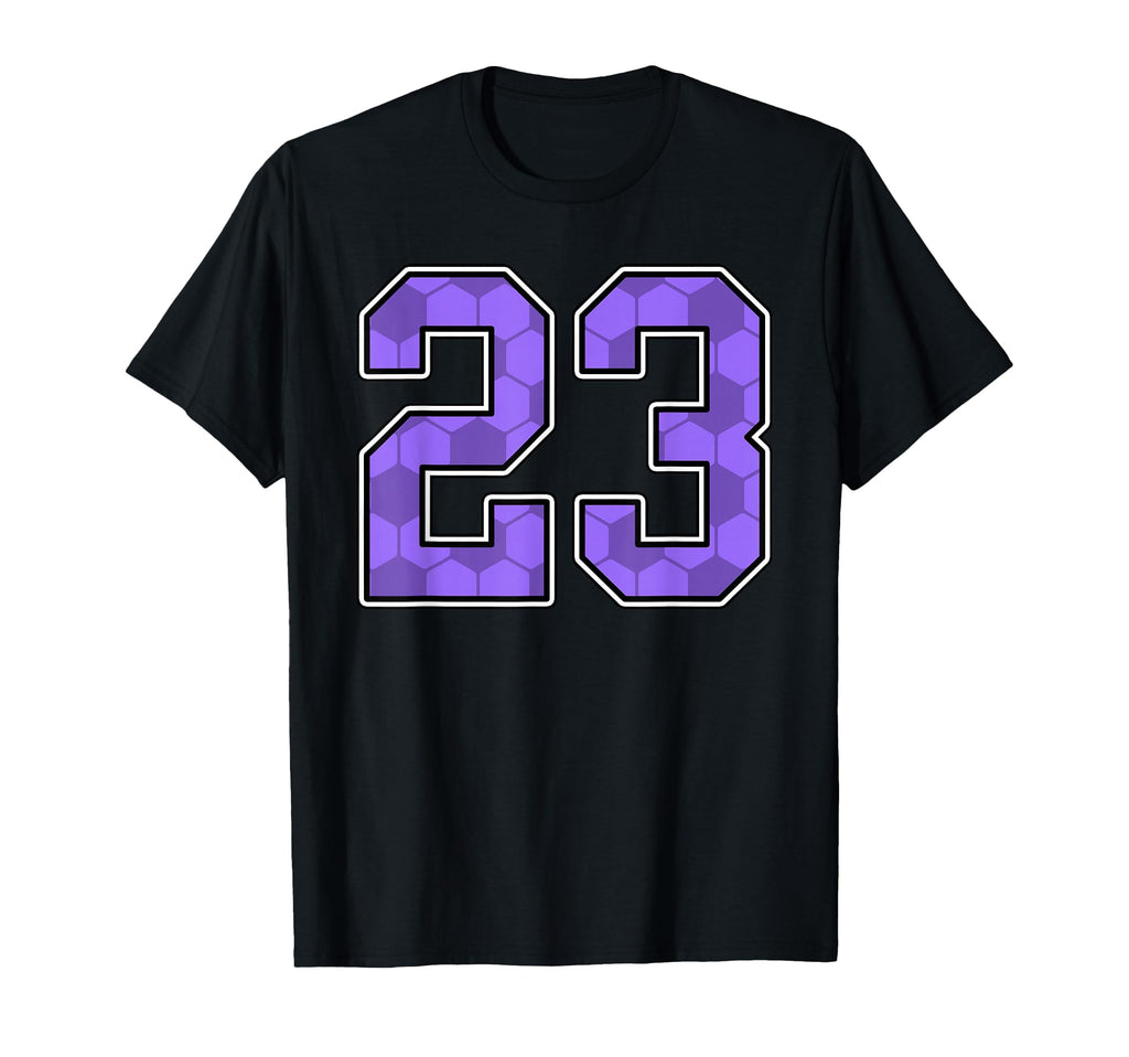 Purple Soccer Pattern Number 23 T-Shirt - Fun Novelty Design Men Women - T-Shirt, Sweatshirt, Hoodie
