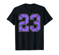 Purple Soccer Pattern Number 23 T-Shirt - Fun Novelty Design Men Women - T-Shirt, Sweatshirt, Hoodie