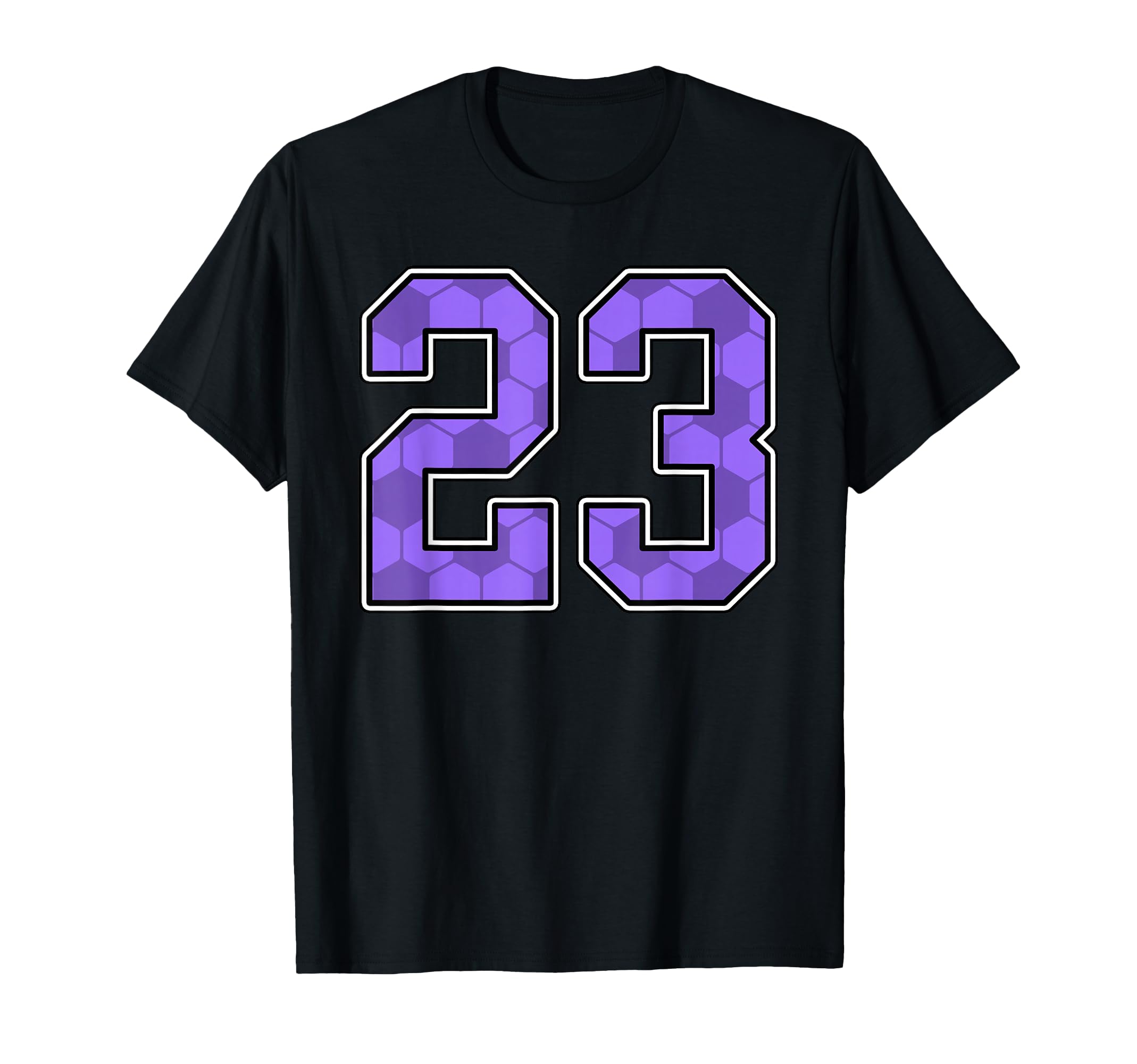Purple Soccer Pattern Number 23 T-Shirt - Fun Novelty Design Men Women - T-Shirt, Sweatshirt, Hoodie
