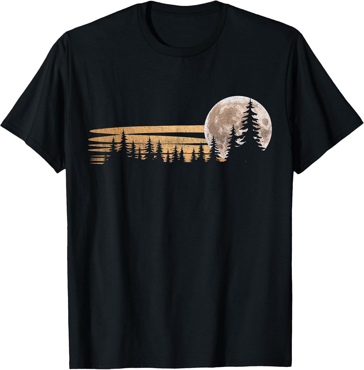 Retro Moon Forest Nature Lover Minimalist Aesthetic - Adult & Kids T-Shirts, Sweatshirts & Hoodies apparel design preview 1