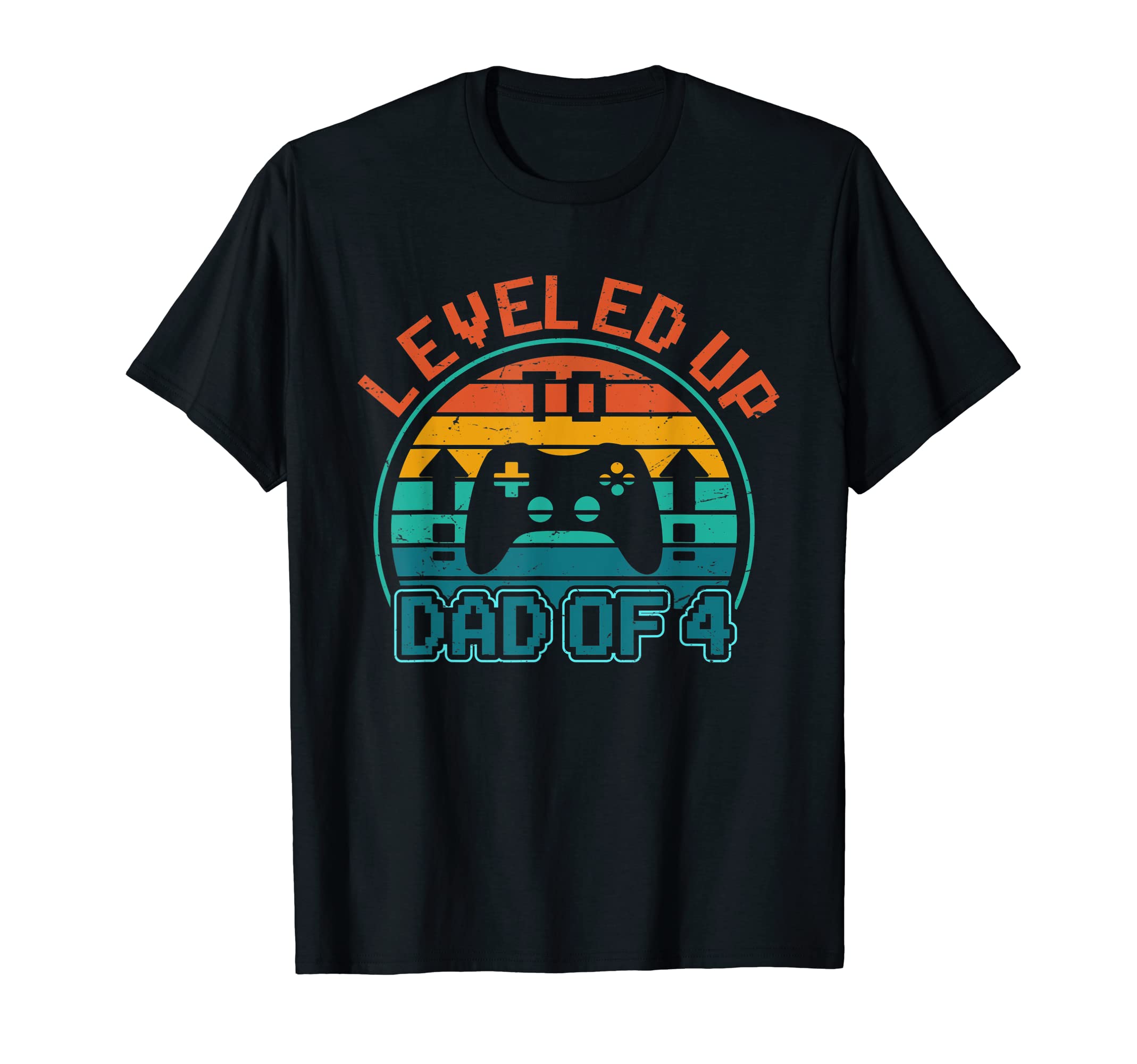 Leveled Up To Dad 4 Funny Gaming Daddy T-Shirt - Graphic Print for Adults - T-Shirt, Sweatshirt, Hoodie