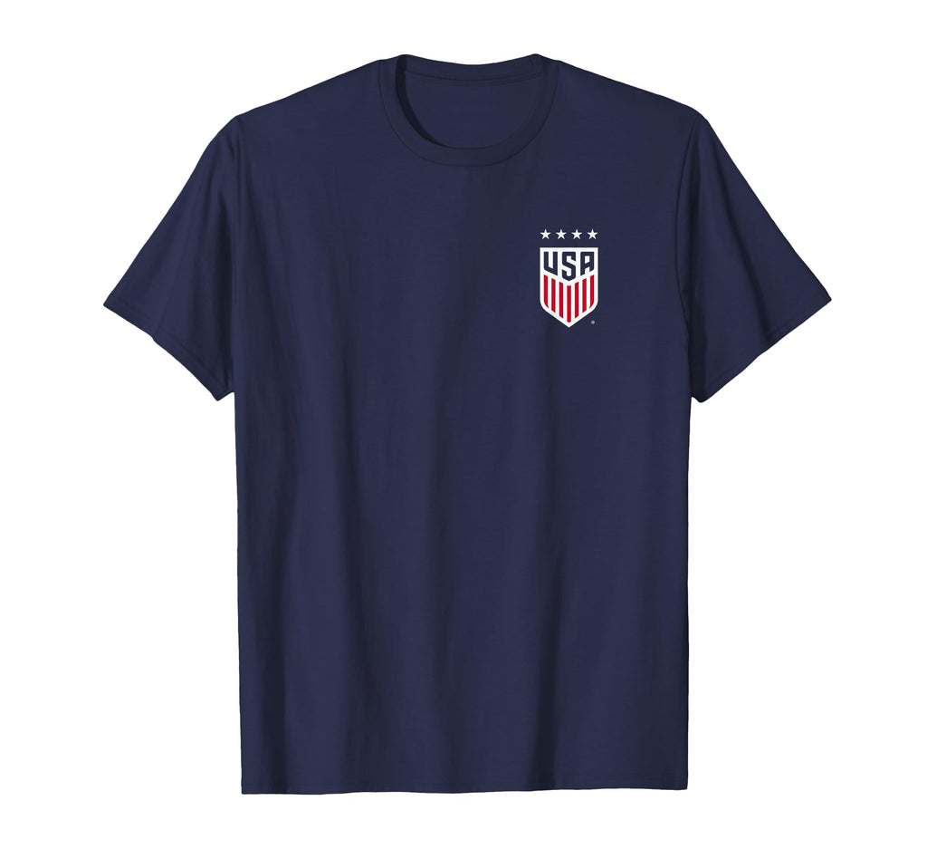 Usa Soccer Front Back Crest Navy T-Shirt - Streetwear Style for Adults - T-Shirt, Sweatshirt, Hoodie