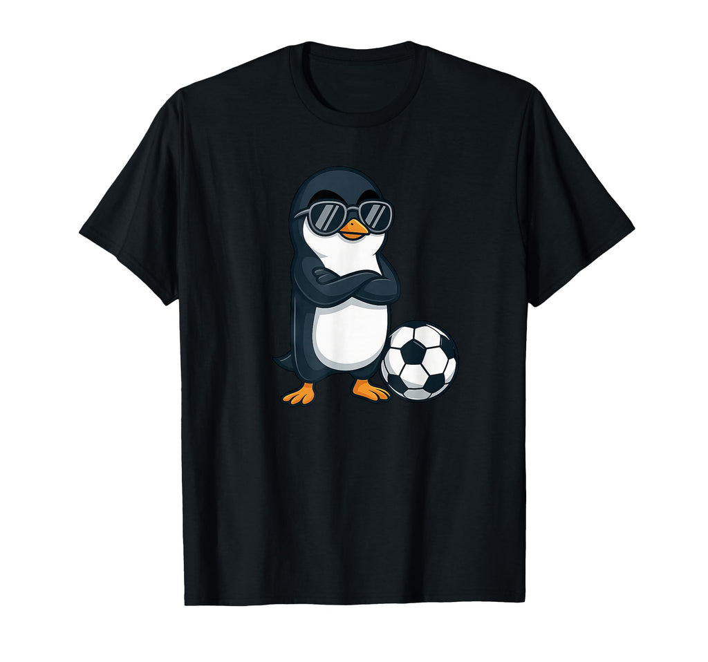 Cartoon Penguin Soccer Player T-Shirt - Unique Graphic Men Women - T-Shirt, Sweatshirt, Hoodie