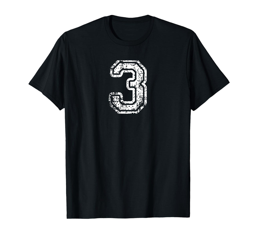 Number 3 Baseball Football Soccer T-Shirt - Custom Art Print Unisex - T-Shirt, Sweatshirt, Hoodie