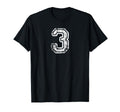 Number 3 Baseball Football Soccer T-Shirt - Custom Art Print Unisex - T-Shirt, Sweatshirt, Hoodie