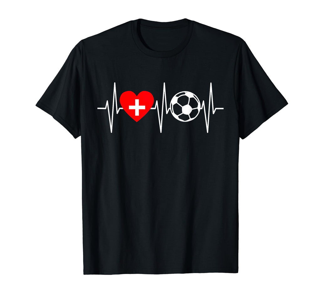 Switzerland Soccer Flag Heart Swiss T-Shirt - Trendy Graphic Men Women - T-Shirt, Sweatshirt, Hoodie