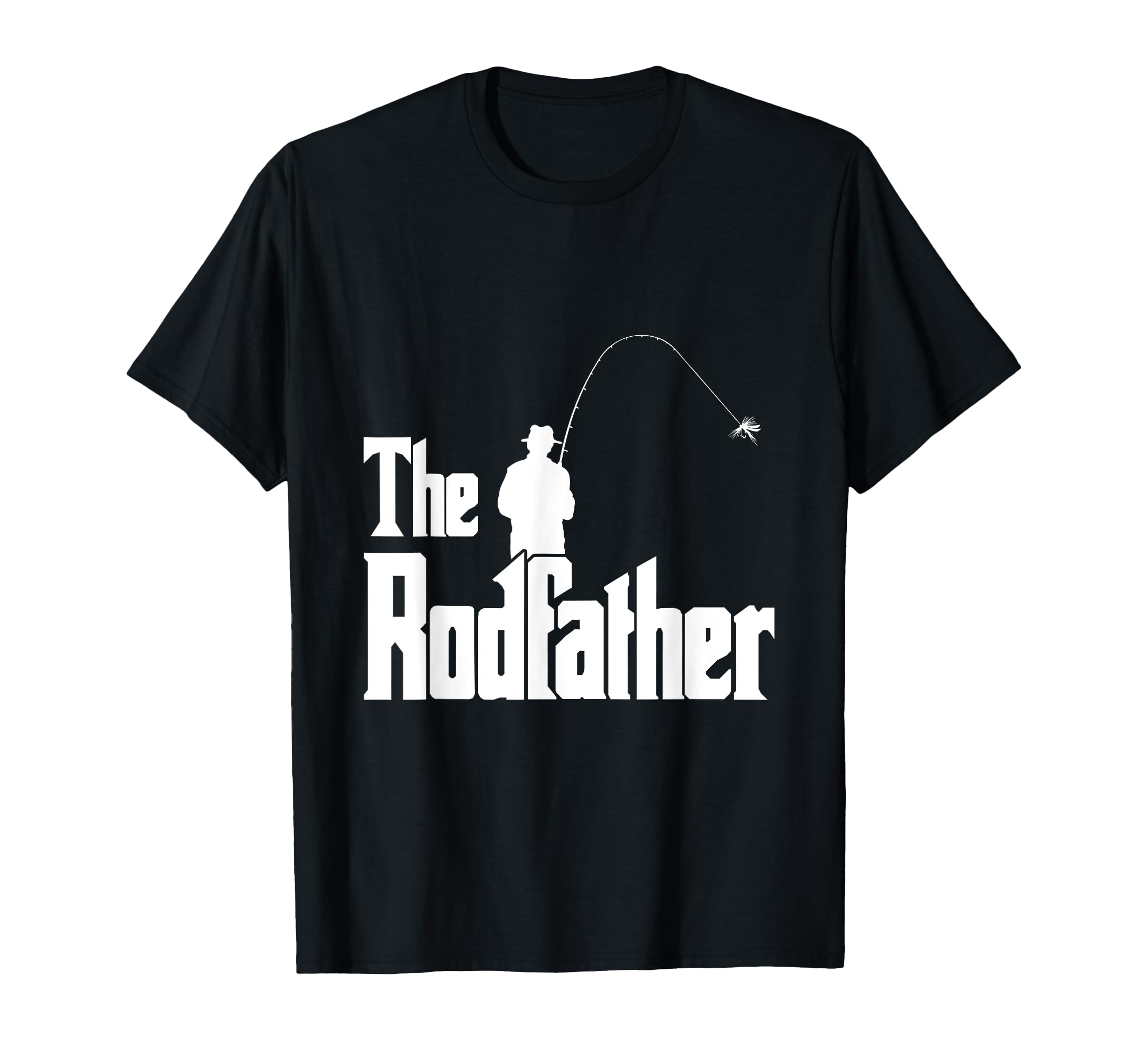 Rodfather Funny Fisherman Sea Fly T-Shirt - Minimalist Print for Adults - T-Shirt, Sweatshirt, Hoodie