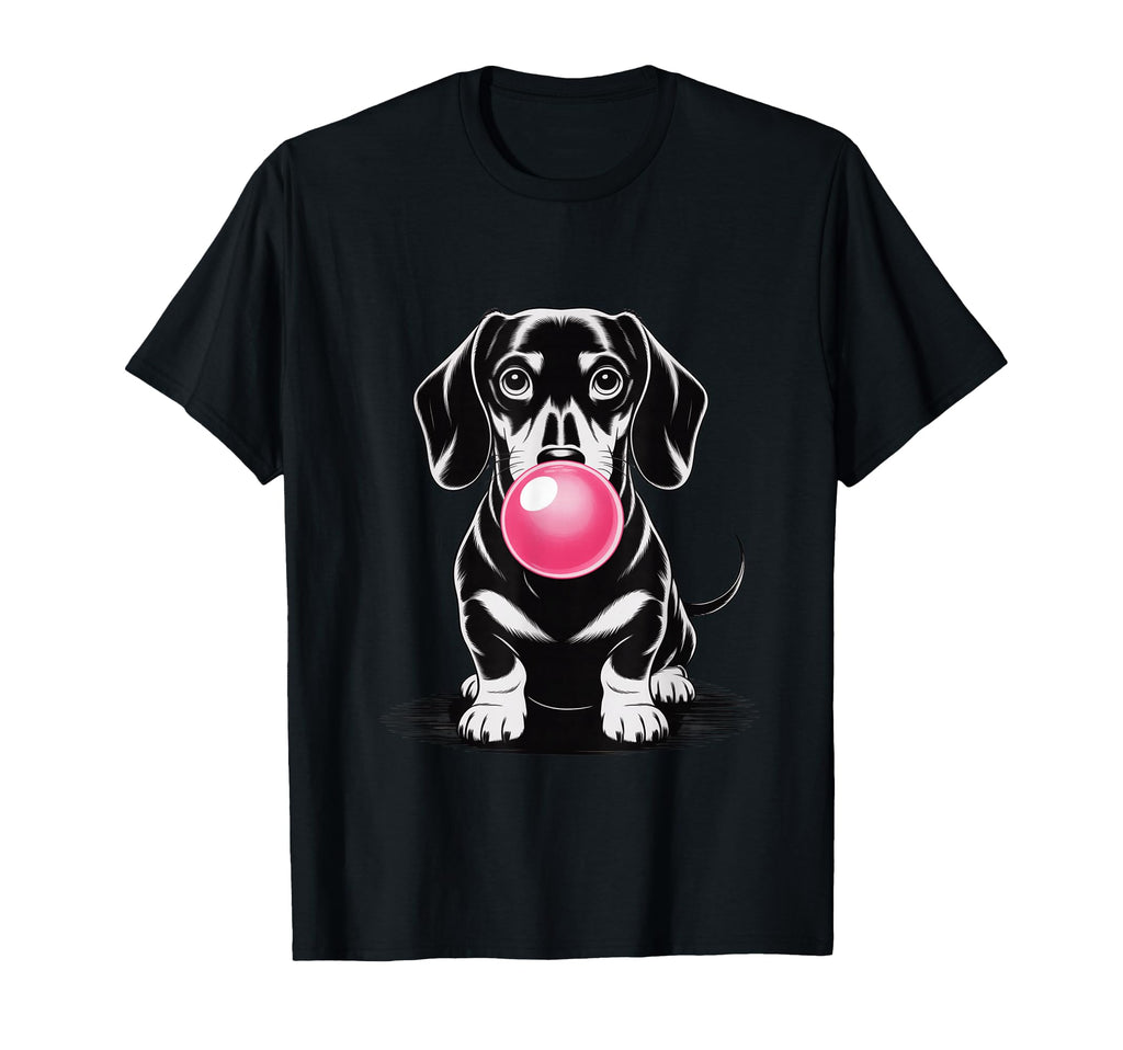 Dachshund Blowing Bubble Wiener Dog T-Shirt - Custom Art Print Men Women - T-Shirt, Sweatshirt, Hoodie