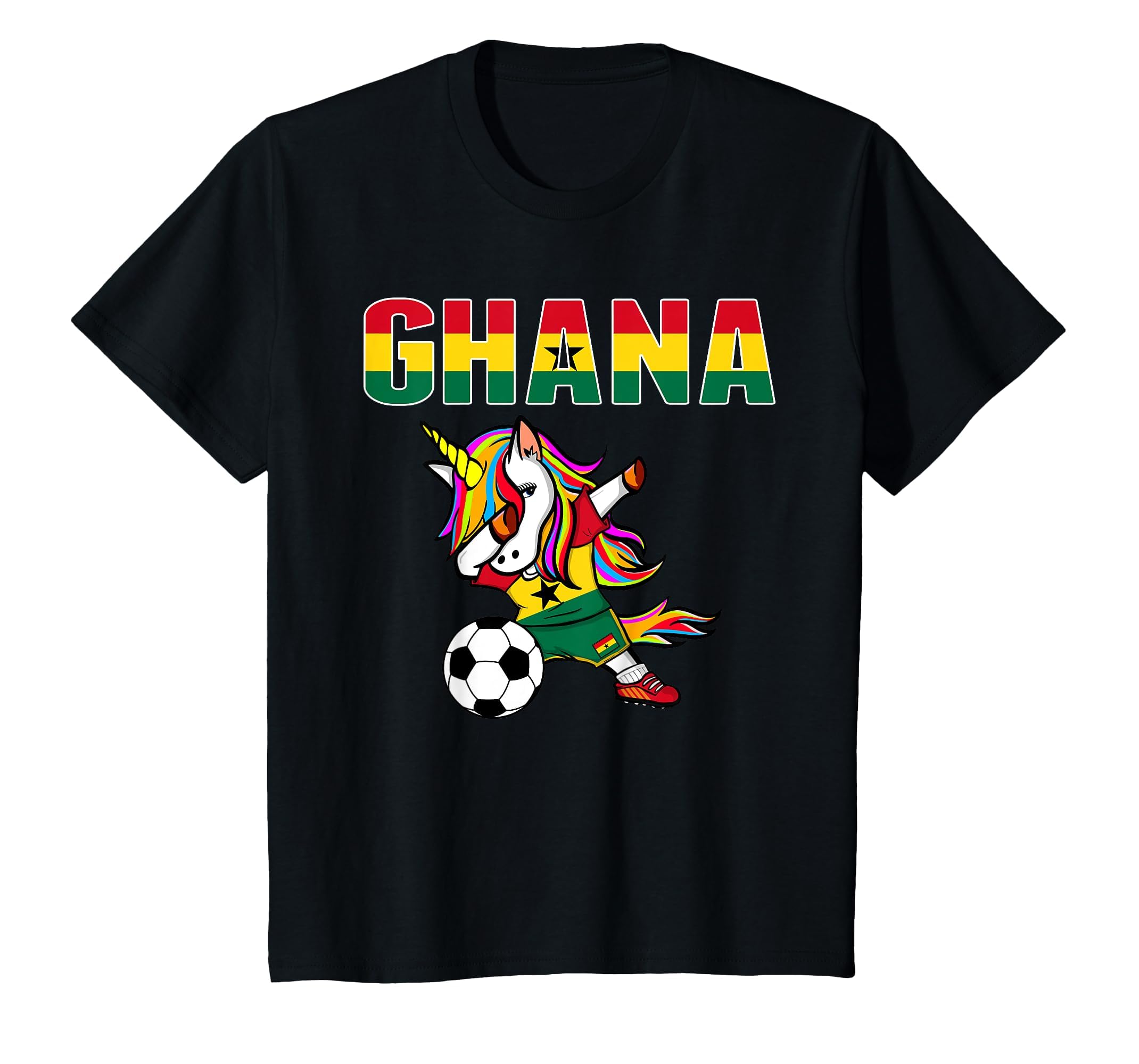 Dabbing Unicorn Ghana Soccer Fans T-Shirt - Aesthetic Graphic Men Women - T-Shirt, Sweatshirt, Hoodie