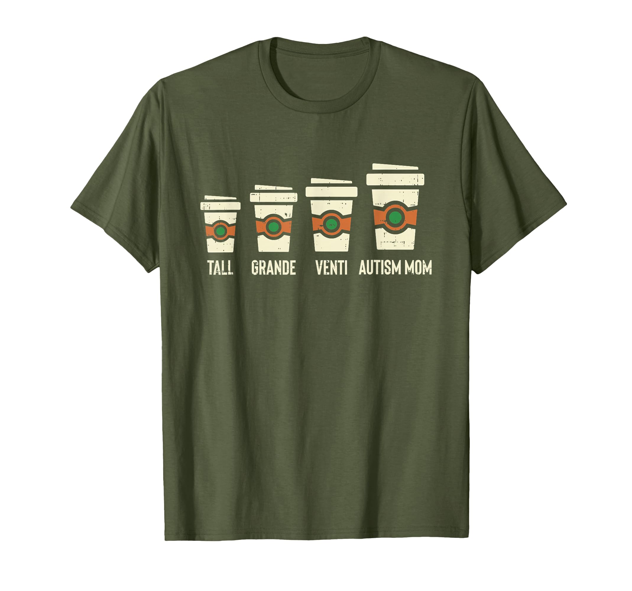 Funny Autism Mom Coffee Awareness Mothers T-Shirt - Graphic Print Unisex - T-Shirt, Sweatshirt, Hoodie