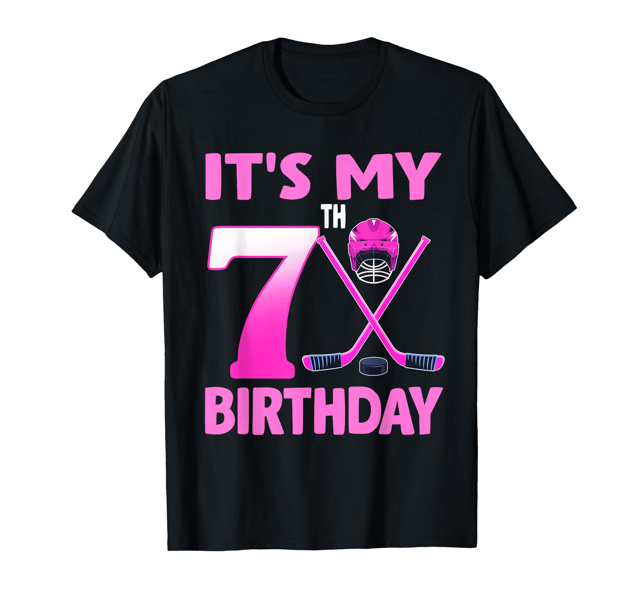 Its My 7Th Birthday Ice Hockey 7 Year T-Shirt - Minimalist Print Unisex - T-Shirt, Sweatshirt, Hoodie