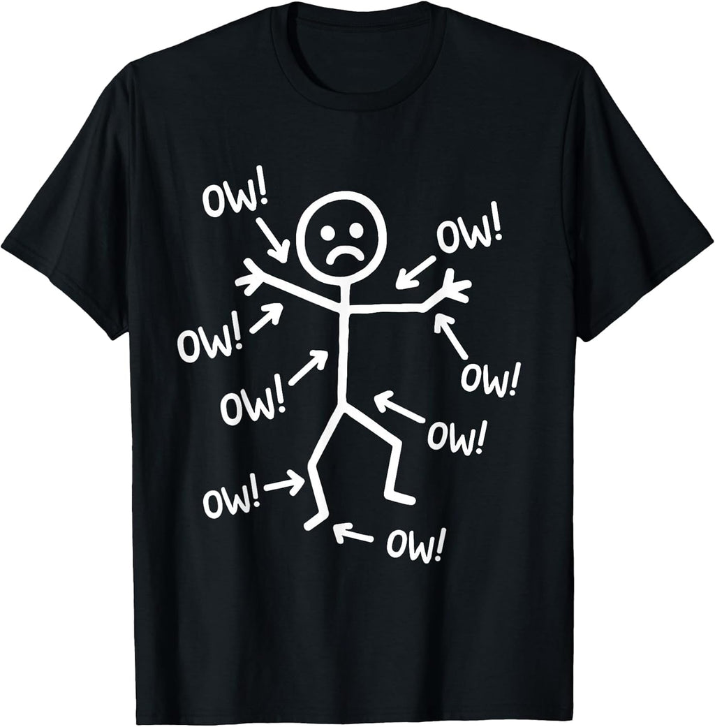 Ow Stick Character Figure Humor Chronic Pain - Adult & Kids T-Shirts, Sweatshirts & Hoodies apparel design preview 1