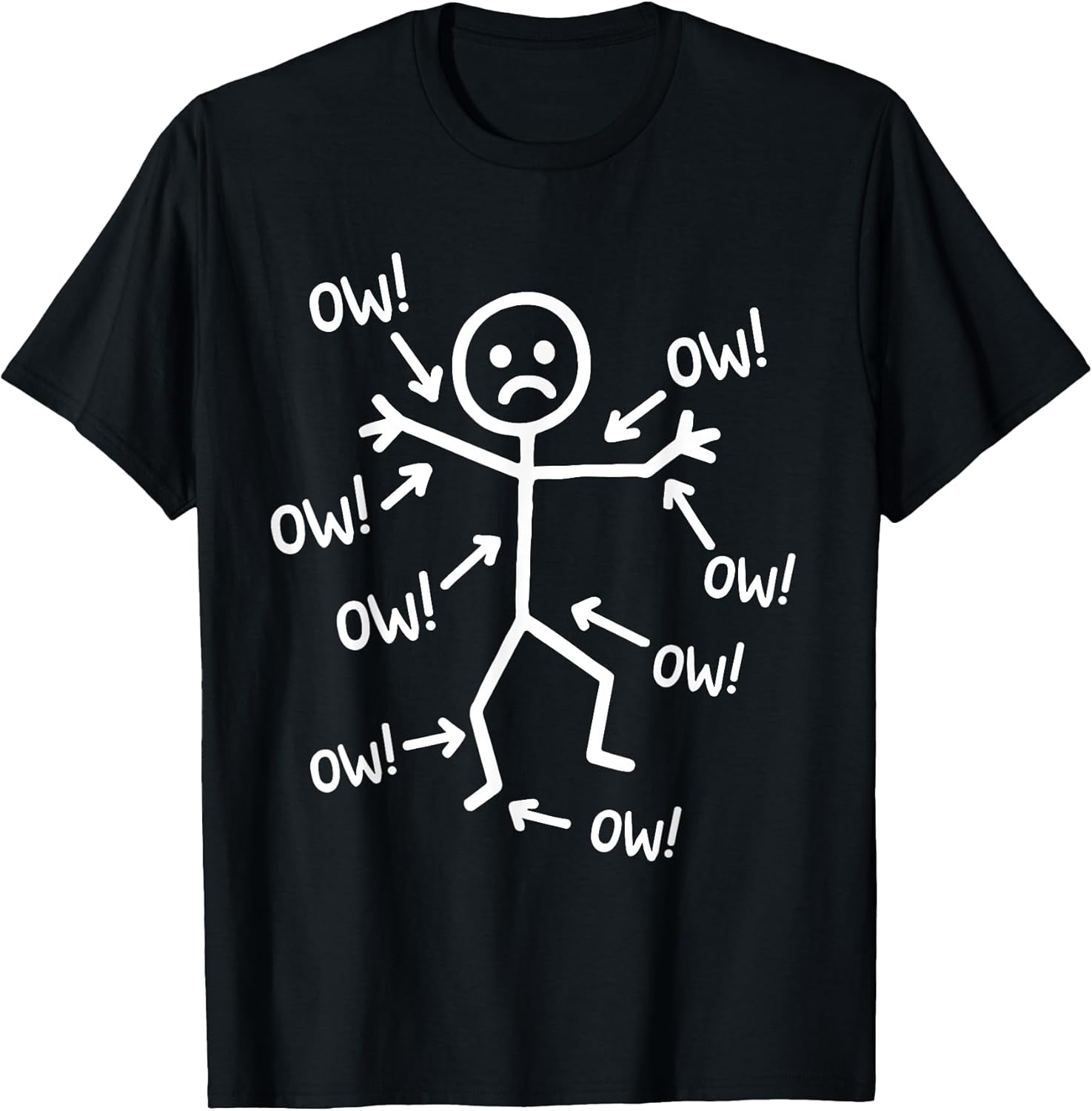 Ow Stick Character Figure Humor Chronic Pain - Adult & Kids T-Shirts, Sweatshirts & Hoodies apparel design preview 1