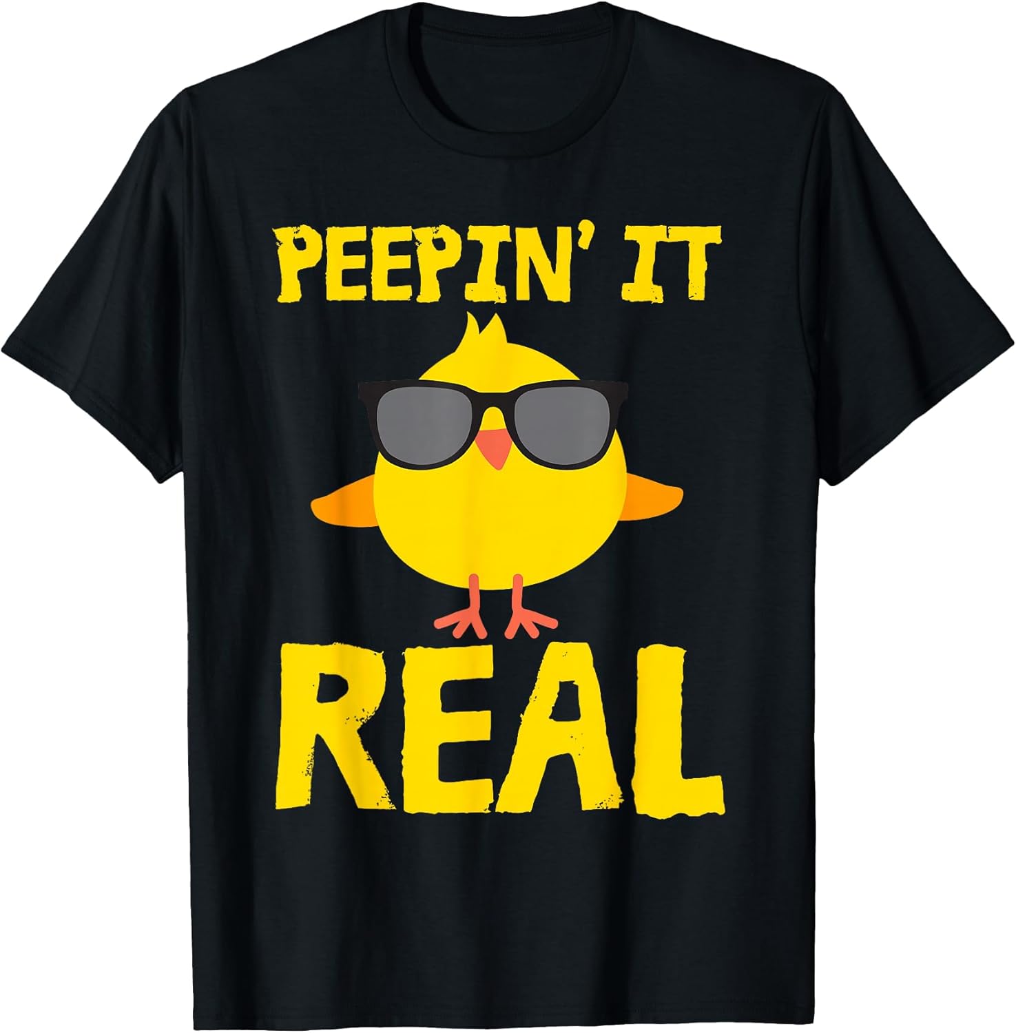 Peepin' It Real Funny Cool Chick Peep Chickens Easter - Adult & Kids T-Shirts, Sweatshirts & Hoodies apparel design preview 1