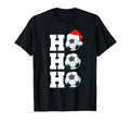 Ho Ho Ho Soccer Ball Santa Hat Funny T-Shirt - Minimalist Print for Adults - T-Shirt, Sweatshirt, Hoodie