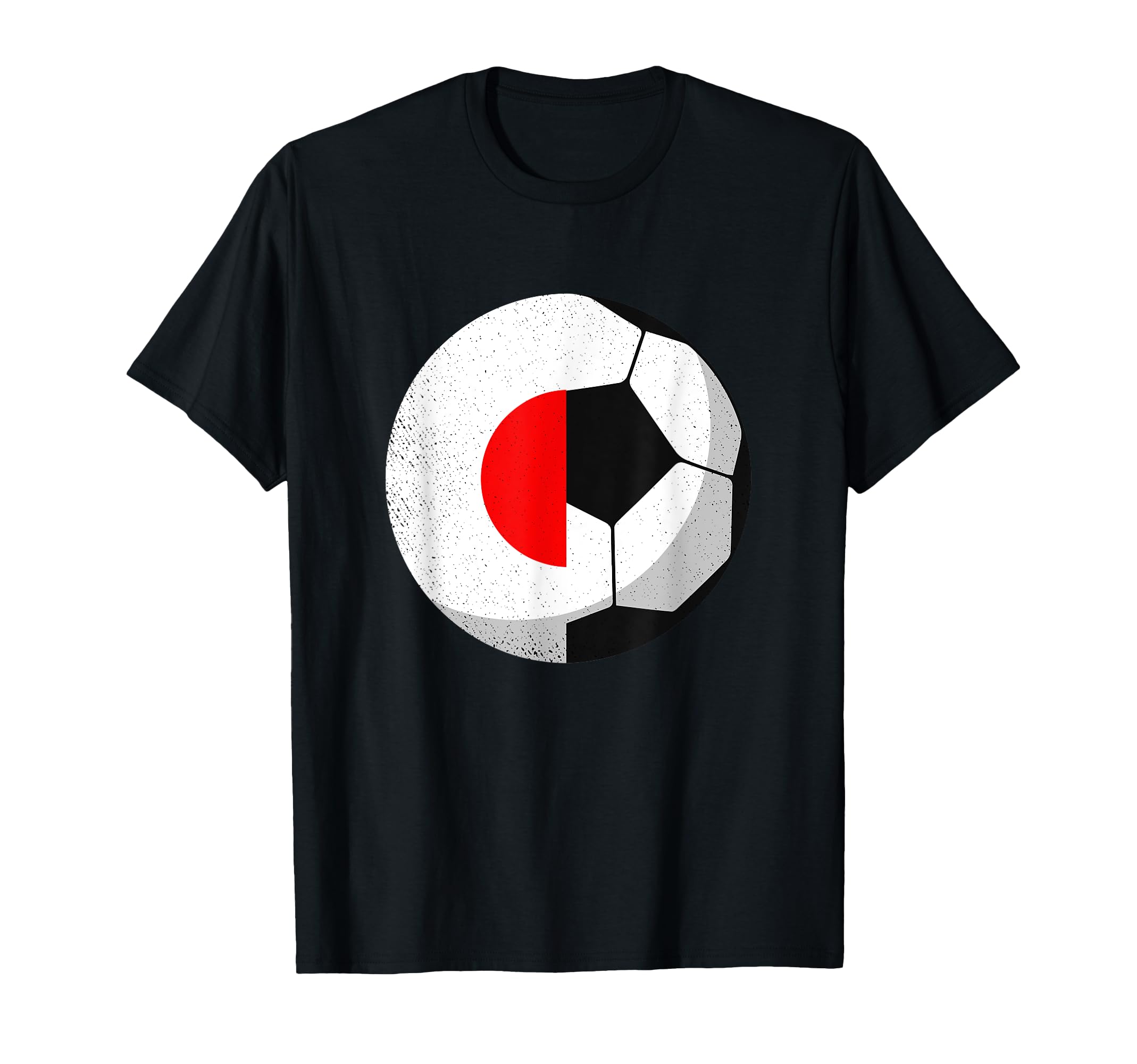 Half Japan Flag Half Football Soccer T-Shirt - Minimalist Print Men Women - T-Shirt, Sweatshirt, Hoodie
