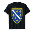 Bosnia And Herzegovina Flag Emblem T-Shirt - Novelty Apparel for Adults - T-Shirt, Sweatshirt, Hoodie