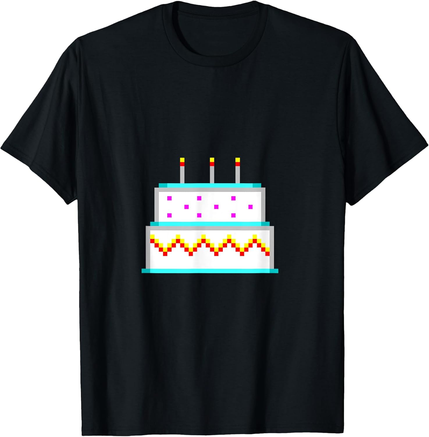 Birthday Cake Pixel Art - Adult & Kids T-Shirts, Sweatshirts & Hoodies apparel design preview 1