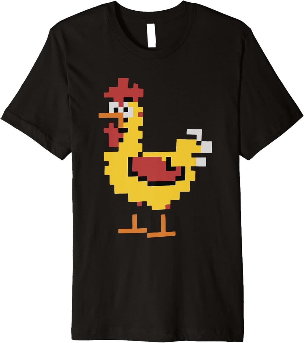 Pixel Graphic Chicken Retro Art Style Premium - Adult & Kids T-Shirts, Sweatshirts & Hoodies apparel design preview 1
