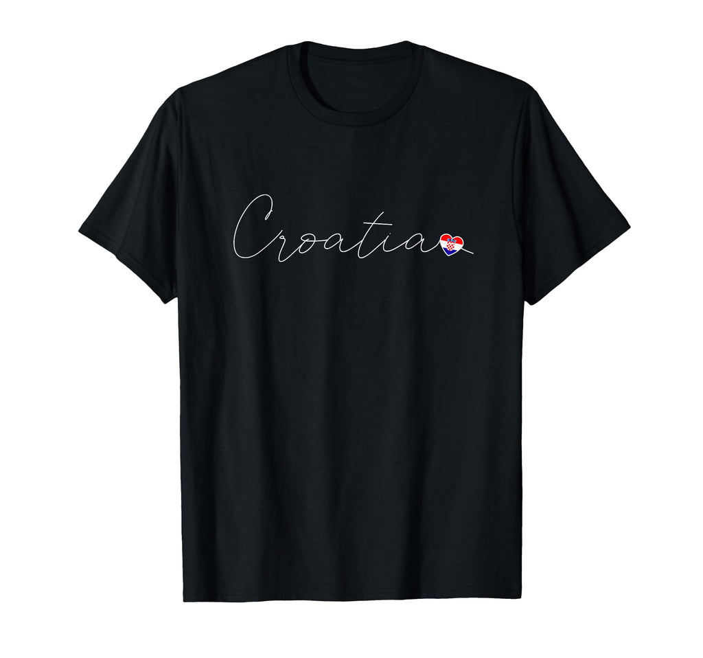 Hrvatska Simple Love Croatian Flag Heart T-Shirt - Unique Graphic Unisex - T-Shirt, Sweatshirt, Hoodie