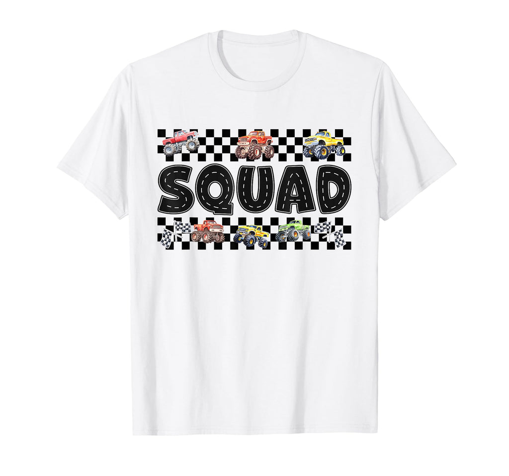 Squad Monster Truck Family Crew Birthday T-Shirt - Unique Graphic Unisex - T-Shirt, Sweatshirt, Hoodie