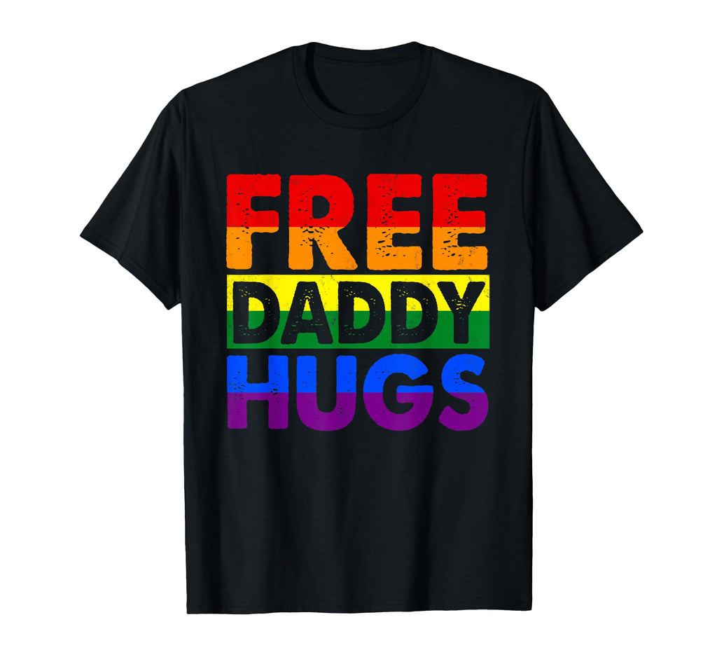 Free Daddy Hugs Proud Lgbt Flag T-Shirt - Aesthetic Graphic Men Women - T-Shirt, Sweatshirt, Hoodie